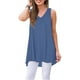 thumbnail image 1 of Minnieouse Camiseta sin mangas para mujer Camiseta sin mangas con cuello en V Blusa con cuello en V Chaleco de color sólido Vestidos Azul claro XXL Minnieouse AP003123-25, 1 of 6