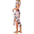 thumbnail image 3 of Robe Longue pour Femmes Imprimé Floral Col en V Taille Haute Fendue Robe de Soirée, 3 of 10