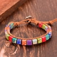 thumbnail image 4 of Pulsera de piedra emperador de piedra natural de color cuadrado enrollada a mano JM, 4 of 5