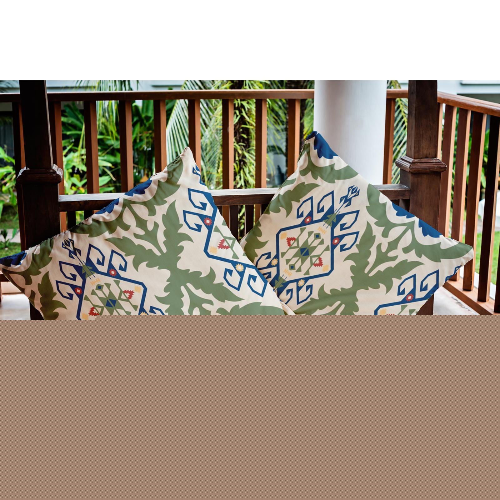 thumbnail image 3 of E by Design Bombay Medallion Indoor/Outdoor Throw Pillow, 3 of 3