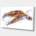 thumbnail image 1 of Designart - Brown Sea Turtle Watercolor - Contemporary Animal Art Canvas, 1 of 3