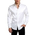 thumbnail image 2 of Spencer Mens Long Sleeve Plain Shirts Casual Dress Shirts Button Down Male Satin Blouses for Wedding Party Formal Business, Size S-2XL, 2 of 8