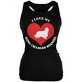thumbnail image 1 of Valentines I Love My King Charles Spaniel Black Juniors Soft Tank Top, 1 of 1