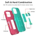 thumbnail image 5 of NIFFPD iPhone 12 Pro Max Case with Screen Protector Magnetic Kickstand Car Mount Protection Case Cover for iPhone 12 Pro Max Rose red&Green, 5 of 8