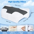 thumbnail image 2 of Almohada para dormir de lado SAHEYER, espuma viscoelástica mejorada, negra, 2 of 9
