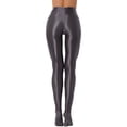 thumbnail image 5 of YONGHS Women's Opaque Footed Pantyhose Glossy Tight Hosiery Bodystockings Ballet Dance Yoga Leggings Dark Gray M, 5 of 7