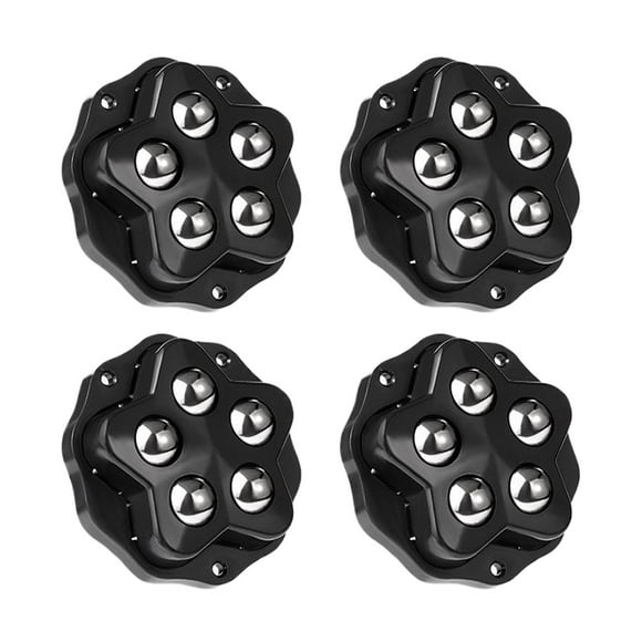 Toystoory 4x polea Universal con ruedas para electrodomésticos de cocina caja de almacenamiento DIY Mini rueda giratoria de 360 ° Decoración del hogar 4 piezas negro