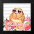 thumbnail image 2 of Atelier B Art Studio 15x15 Black Modern Framed Museum Art Print Titled - GUINEA PIG WITH GLASSES, 2 of 5