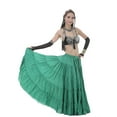 thumbnail image 3 of 720 degree Length 37.8" Tribal Dance Skirt Belly Dance Skirt Gypsy Skirt Big Swing Skirt Flax Dance skirt,green, 3 of 6