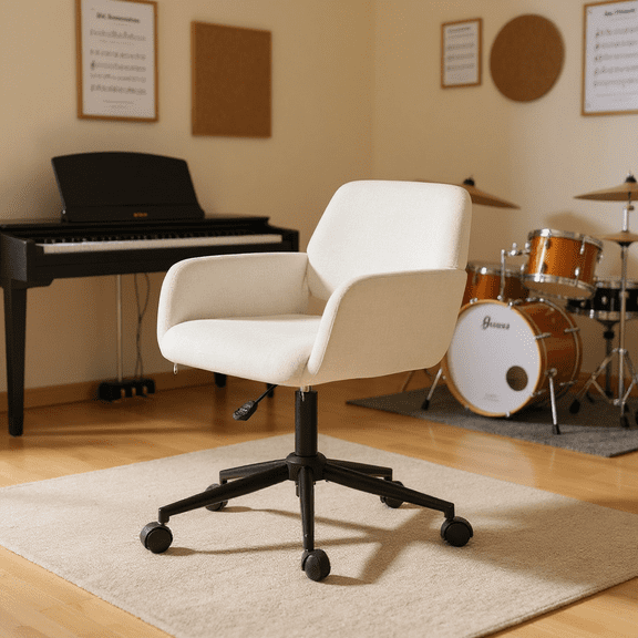 FurnitureR Modern Soft Velvet Home Office Swivel Desk Chairs, Light Green