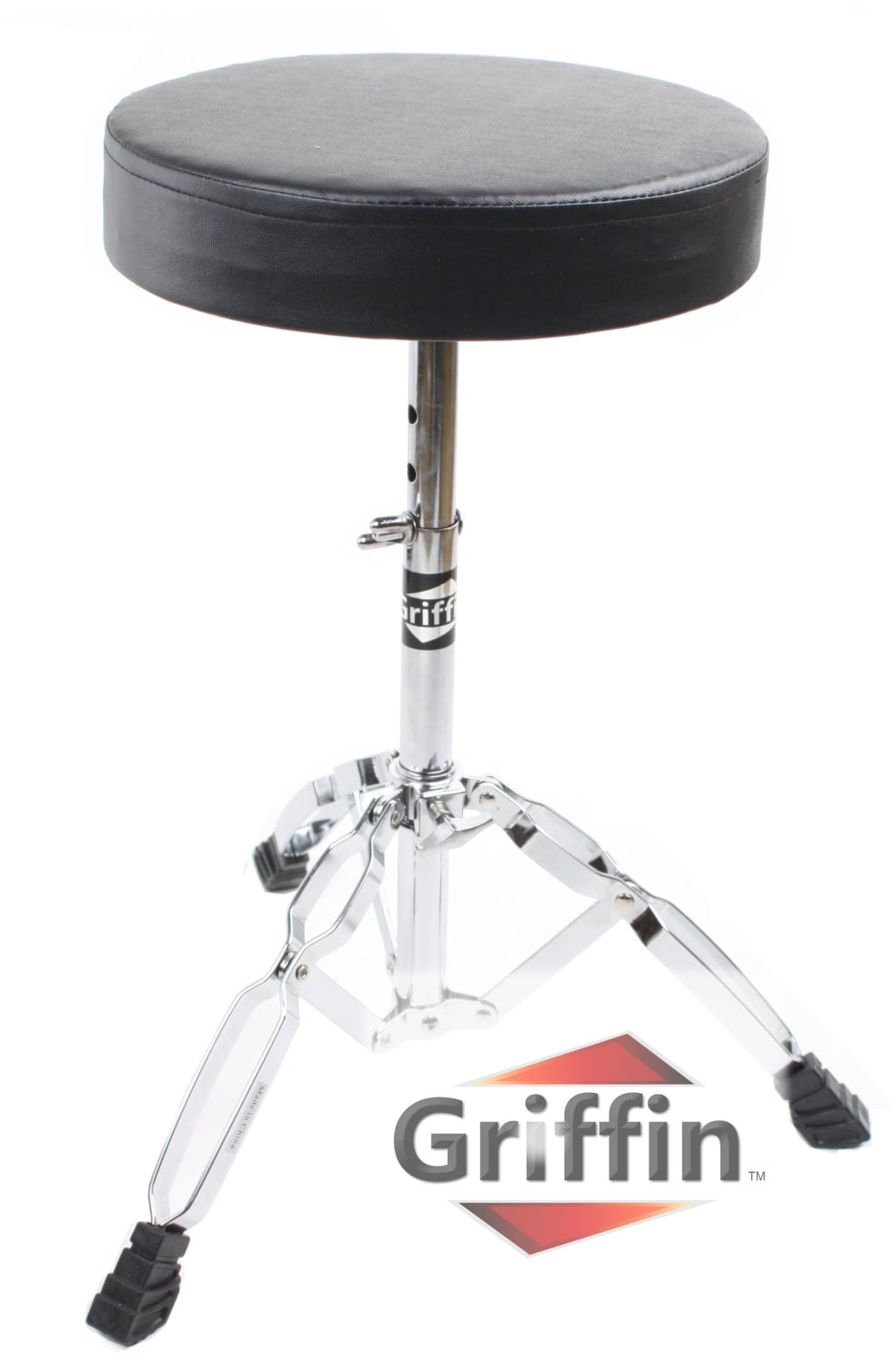 Drum Throne Stand by Griffin Padded Drummer’s Seat Drum Set Percussion