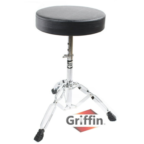Drum Throne Stand by Griffin Padded Drummer’s Seat Drum Set Percussion