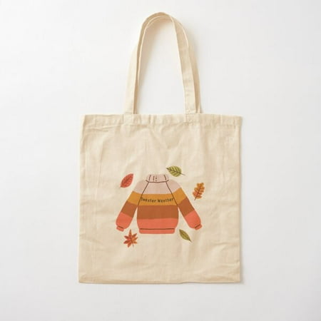 Autumn Sweater Weather Cotton Tote Bag Canvas Tote Bag  Family Gift For Mother  Her