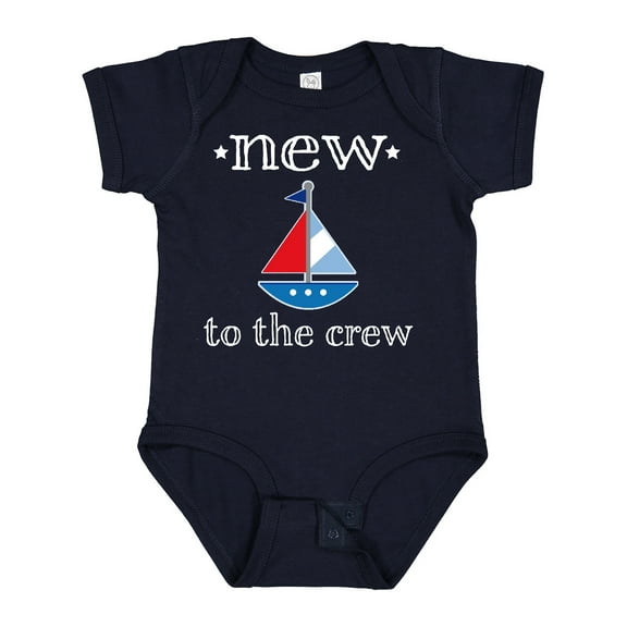Inktastic Baby Boy New to the Crew Sailboat Boys or Girls Baby Bodysuit
