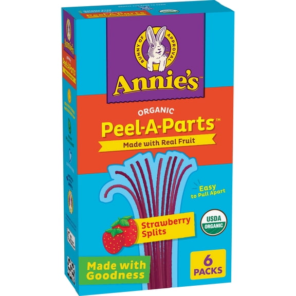 Annie's Organic Peel-A-Parts Fruit Flavored Snacks, Gluten Free, 6 Count, 3.3 oz