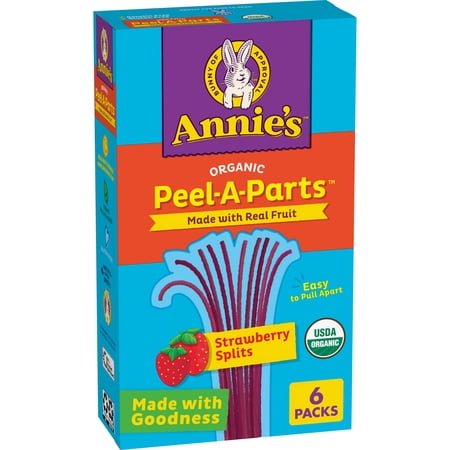 Annie's Organic Peel-A-Parts Fruit Flavored Snacks, Gluten Free, 6 Count, 3.3 oz