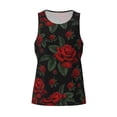 thumbnail image 4 of Fotbe Roses Pattern Men's Quick Dry Workout Tank Top Gym Muscle Tee Fitness Bodybuilding Sleeveless T Shirt Breathable Workout Shirt-Large, 4 of 9