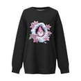 thumbnail image 5 of Christmas Sweatshirts for Women Thin Fleece Crew Neck Print Loose Long Sleeve Sweatshirt Tunic Tops, 5 of 5