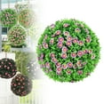 thumbnail image 2 of Artificial Plant Topiary Ball 9.84” – Faux Boxwood Decorative Balls, All-Season Green Garden, Patio, Balcony, Wedding & Home Décor, Purple, 2 of 9