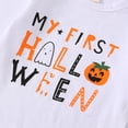 thumbnail image 4 of WIBACKER My First Halloween Newborn Baby Bodysuit Pants Bib and Hat 4 Piece Cotton Outfit Set Infant Baby Boys' Costumes, 4 of 8