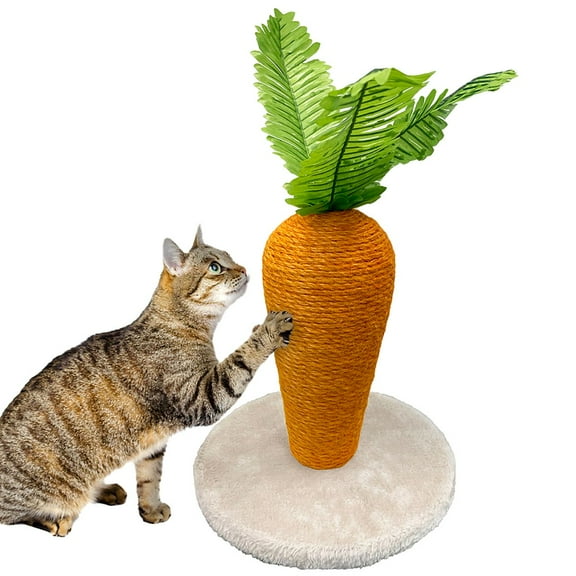 Majestic Pet Carrot Cat Scratching Post with Toy Faux Fur and Sisal Post