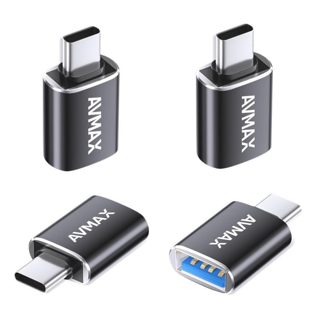 Adaptador AVMAX USB-C a USB-A 3.0 OTG, paquete de 4