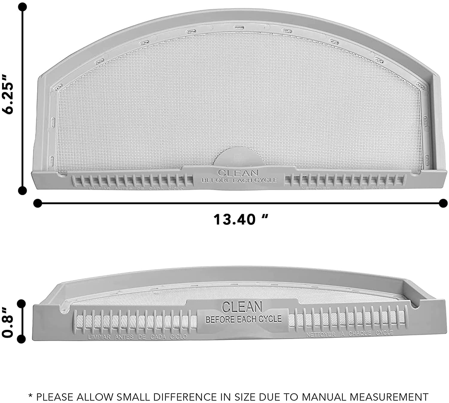 MaximalPower WE03X23881 Dryer Lint Screen Stainless Steel Screen for General Electric (GE) Dryer PS11763056 Replaces Filter Part No. WE03X23881 (1 Pack & Dryer Lint Screen Cleaning Brush)