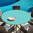 thumbnail image 6 of Modern Striped Round Tablecloth, Fitted Table Cover with Elastic for 45"-54" Round Tables, Geometric Abstract Minimalist Table Cloth Outdoor Indoor Dinning Party Waterproof Tablecloths, 6 of 7