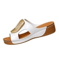 thumbnail image 2 of IEMIEMIEM Women's Comfortable Wedge Sandals Slip-On Platform Flat 2026 Orthopedic Shoes with Arch Support for Outdoor Walking White 7.5 Wide, 2 of 5