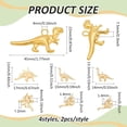thumbnail image 2 of Juego de 8 colgantes de dinosaurios chapados en oro de 18 quilates, en latón, con diseños de Tiranosaurio Rex, Estegosaurio, Velociraptor y Braquiosaurio., 2 of 5