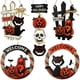 thumbnail image 3 of Bienvenida Guirnalda Puerta Colgante Calabaza Madera Gato Negro Cementerio Castillo Fantasma Halloween Decoración Suministros sonducket HA042894-03, 3 of 5
