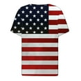 thumbnail image 4 of Women Tops under $5! Cagogo 4th of July T Shirts for Women Independence Day American Flag Patriotic Graphic Button Up Tee Shirts Short Sleeve Stars Stripes V Neck Blouse Clothing, 4 of 5