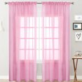 thumbnail image 1 of MAWCLOS Window Curtain 2 Panels Curtains Clear Long Sheer Voile Rod Pocket Solid White Treatments Basic Many Sizes Pink 2PC-W: 28" x H: 71", 1 of 5