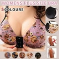 thumbnail image 5 of Ynynloco Plus Size Bra for Women Invisible Front Hook Brassiere Full Coverage Push Up Bralette Wirefree Floral Daily Underwear, 5 of 5