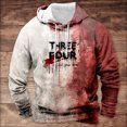 thumbnail image 2 of Rbaofujie Fall Sweaters Men's Leisure Draw Rope Hooded Sweatshirt Stained Lettering Print Mens Hoodies, 2 of 3