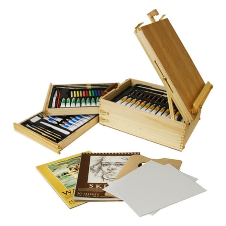 US Art Supply 95 Piece Master Artist Painting Set Oil, Acrylic, Watercolor