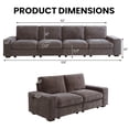 thumbnail image 2 of MAEVIS Modern Modular Chenille Sectional Sofa with Storage Space and Detachable Cover and Solid Wood Fame 4-Seat Modular Sectional Sofa & 2 Loveseats, Darkgrey, 2 of 5