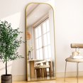 thumbnail image 1 of BEAUTYPEAK 71" x 26" Full Length Mirror Floor Mirror with Safe Round Top, Gold, 1 of 7