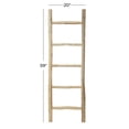 thumbnail image 3 of DecMode 20" x 59" Light Brown Teak Wood Handmade 5 Rack Ladder, 1-Piece, 3 of 7