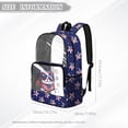 thumbnail image 7 of COEQINE Transparent Clear Backpack for Women Girls See Through PVC Bag for Stadium Concert, 17 Inch Large Capacity Schoolbag Cute Daypack for 4th of July, Cat American Flag Star, 7 of 7