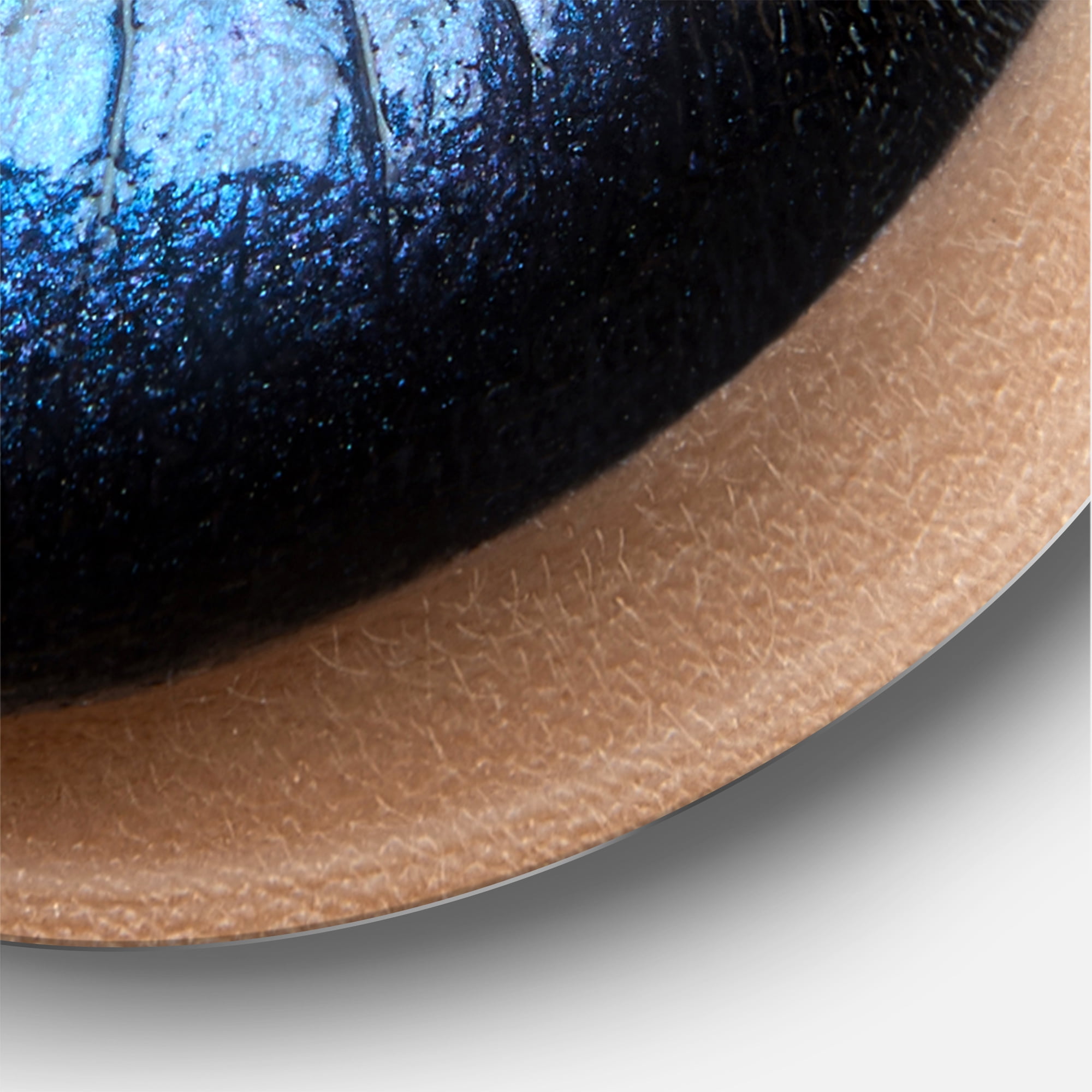 Designart 'Girl Lips With Black and Blue Lipstick' Modern Circle Metal Wall Art 23x23 - Disc of 23