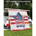 thumbnail image 3 of 4th of July RV Awning Sun Shade Screen 9'X7' American Flag Mesh Sunscreen Patriotic Star Fireworks 250 Years Awning Shade Screen with Zipper UV Blocker Completed Kits for RV Motorhome Camper, 3 of 7
