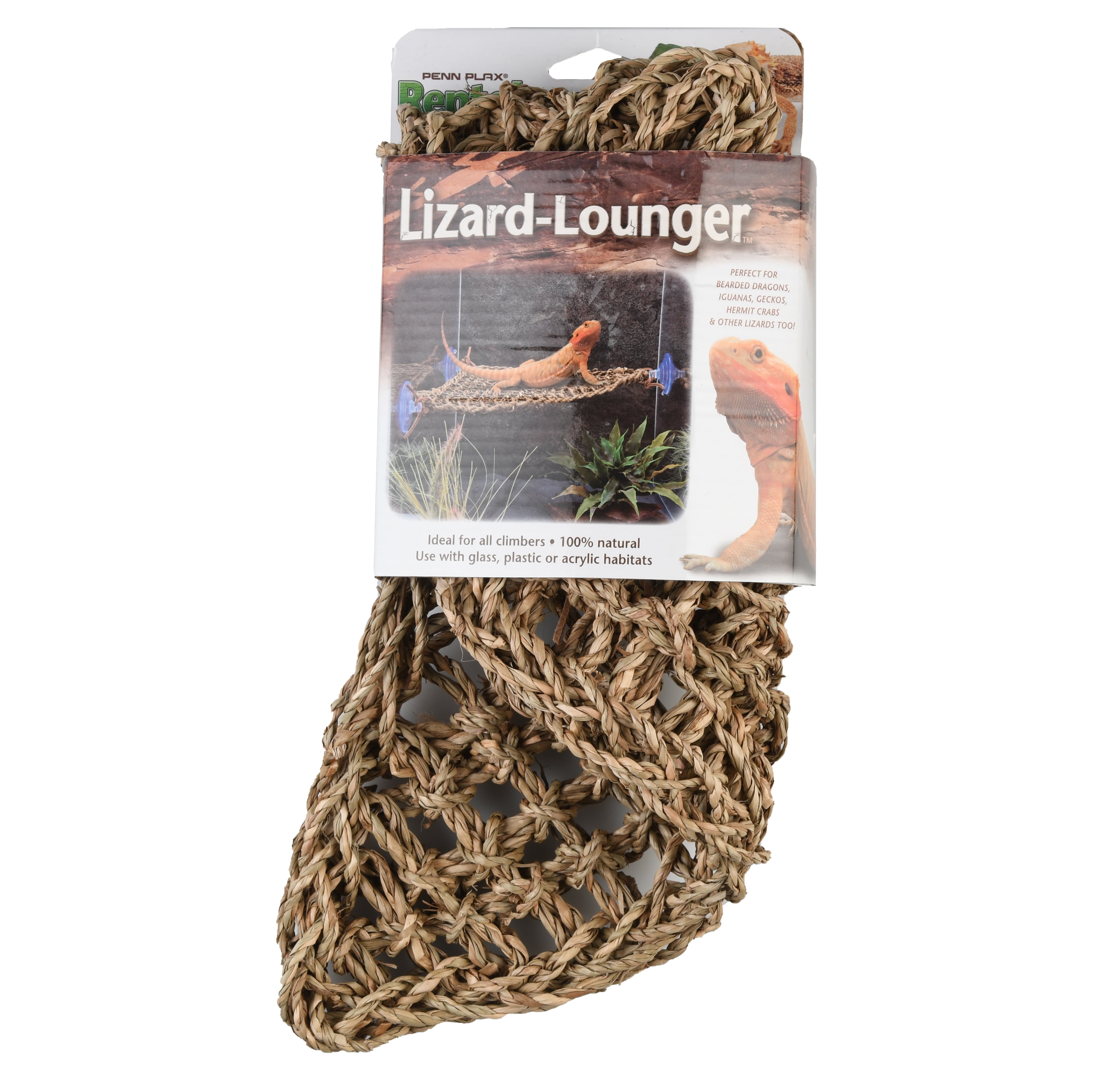Penn-Plax Reptology Lizard Lounger Corner Triangle for Reptiles  Seagrass  Small