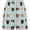 thumbnail image 3 of NICKSUN Shorts de Pyjama Amusants pour Hommes, Bas de Pyjama Doux avec Poches, Visage de Chat Flocon de Neige, L, 3 of 6