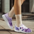 thumbnail image 3 of COEQINE Butterfly Violet Marble Girls Sneakers White Sole Mesh Breathable Lace Up Women Running Shoes for Travel Outdoor Training Athletic Sport, 3 of 7
