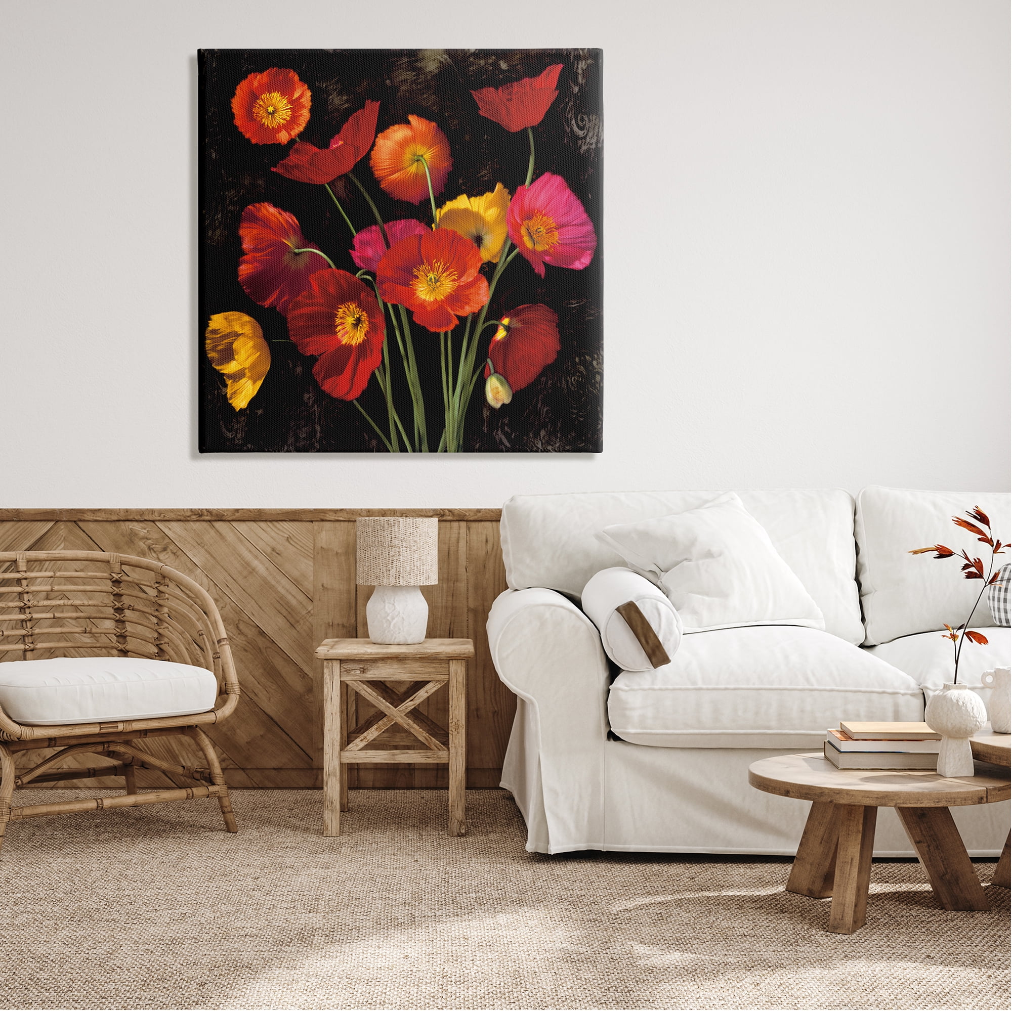 Stupell Industries Red Poppies Photography Botanical & Floral Photography Gallery Wrapped Canvas Print Wall Art, 36 x 36