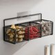 thumbnail image 4 of Estante de almacenamiento de pared para cocina para jengibre, ajo y cebolla | Cesta organizadora adhesiva sin perforaciones | Soporte colgante para especias para armario, encimera o despensa, 4 of 6