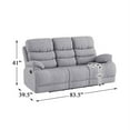 thumbnail image 7 of Pemberly Row Chenille Fabric Power Headrest Double Recliner Sofa in Gray, 7 of 7