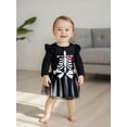 thumbnail image 6 of BemeyourBBs Baby Girls Halloween Outfits Skeleton Print Romper and Striped Skirt, 6 of 9