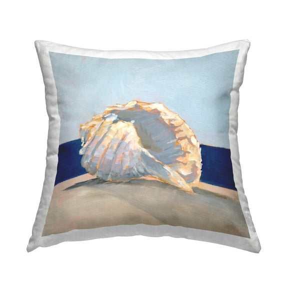 Stupell Industries Seashell Still Life Square Decorative Printed Throw Pillow, 18 x 18